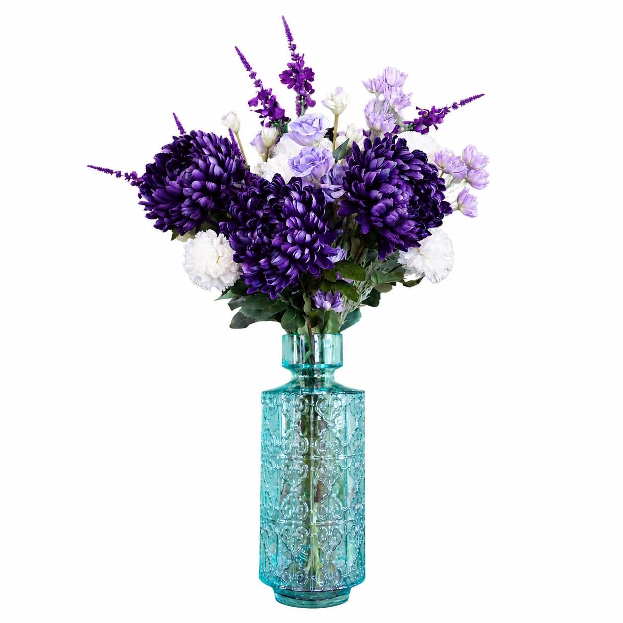 Leaf Design Artificial Flower Display with Vase