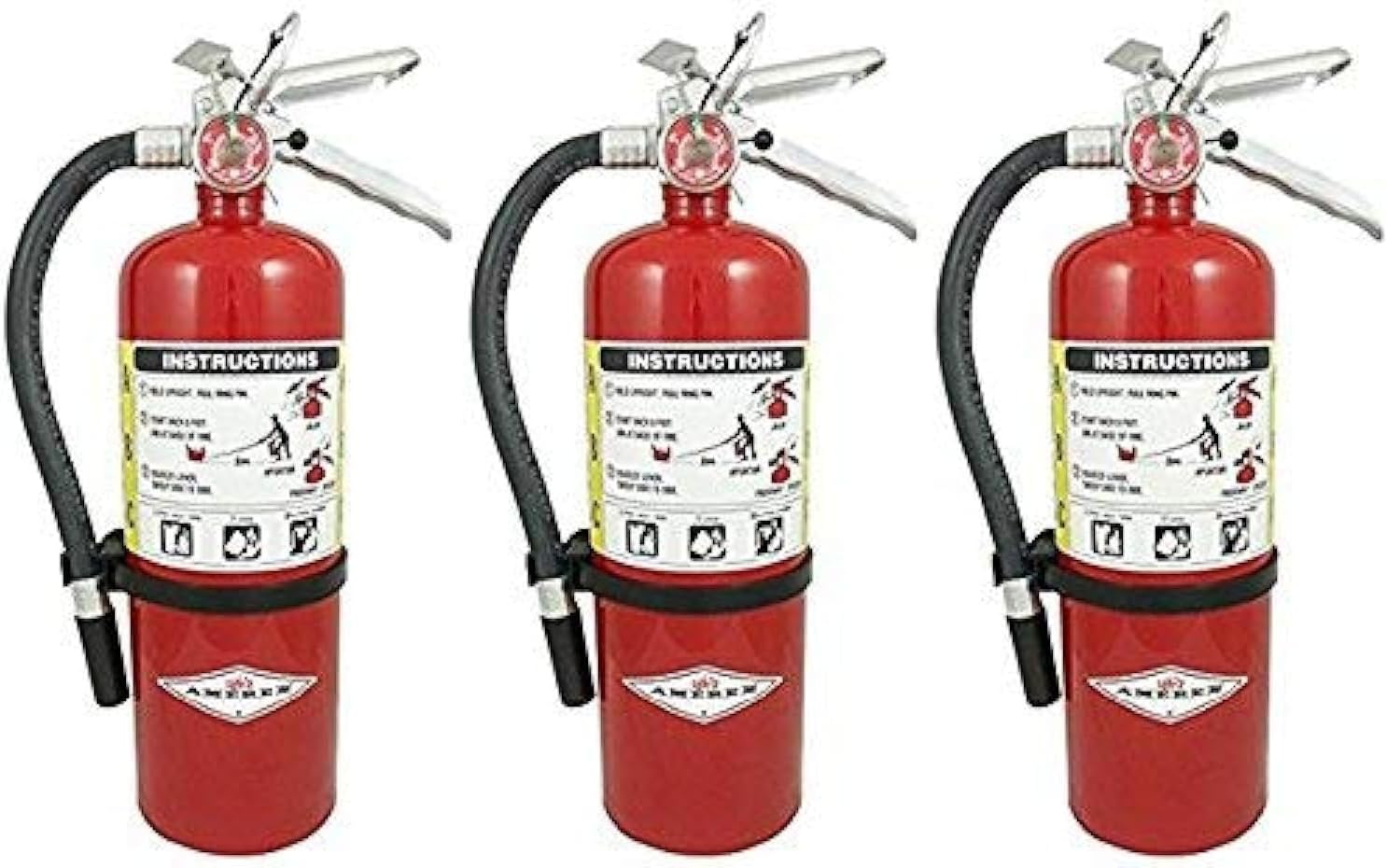 (Lot Of 3) B-500, ABC Fire Extinguishers - Wall Hook Bracket Included, UL. 2A-10B:C Rated