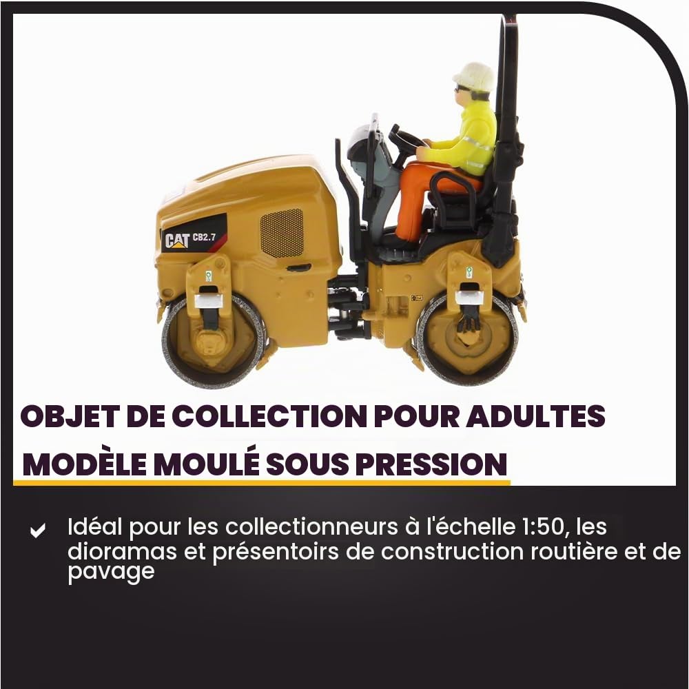 Diecast Masters 85593 - Compacteur Caterpillar CB2.7, échelle 1:50, à partir de 14 Ans, Jaune