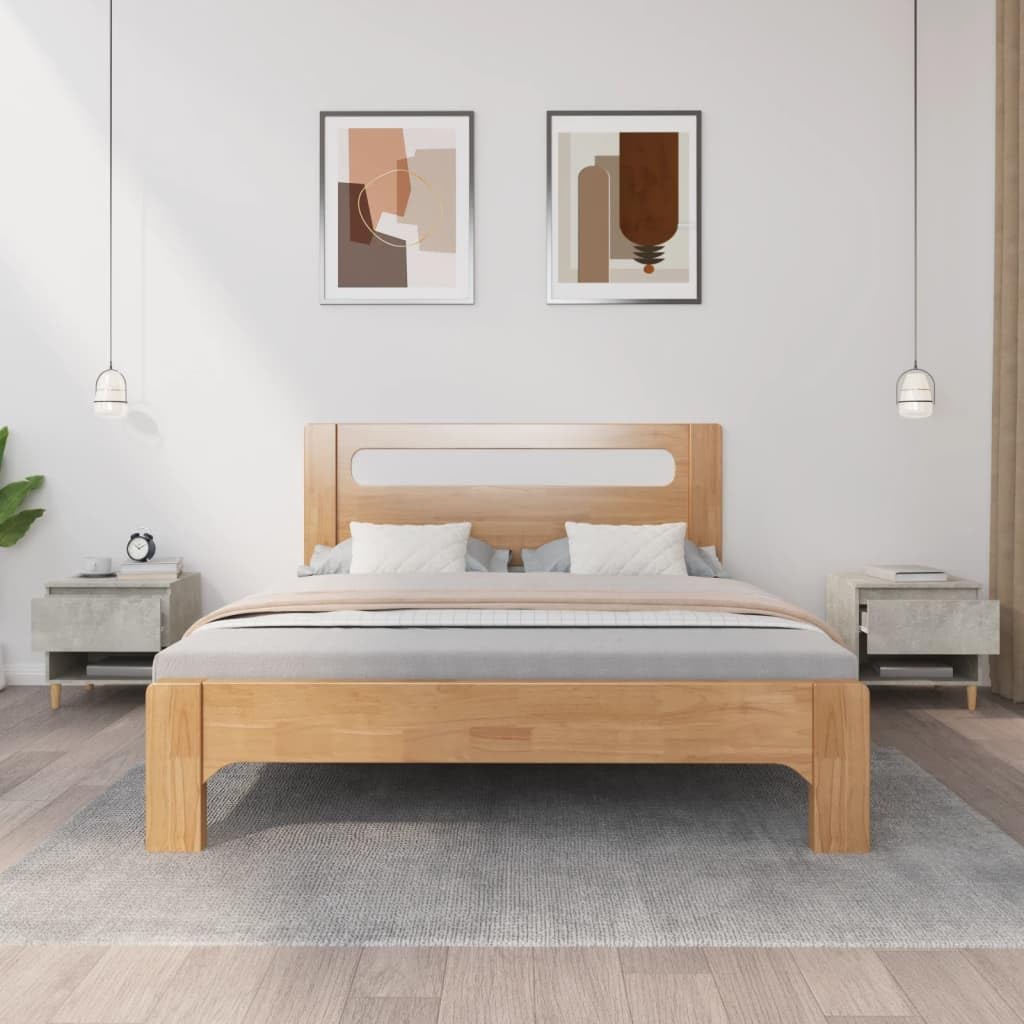 Comodini 2 Pz, Grigio Beton, 50x46x50 Cm, Legno Ingegneria | Pratico stoccaggio, piano stabile, montaggio semplice, fissaggio a parete incluso