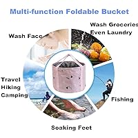Vista 4 de Tina Plegable de 24L para Remojar Pies para Pies Grandes, Tina de Spa de Pies Portátil Plegable, Cubo Plegable de Agua para Viajes y Campamento, Rosa