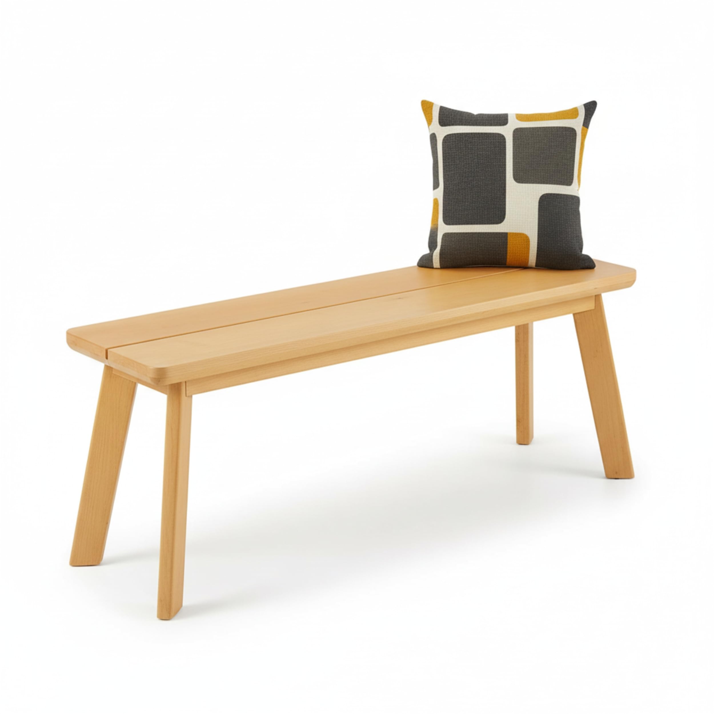 Alaterre Furniture Shelburne Dining Bench – Modern Farmhouse Farmhouse 48-Inch Solid Wood Bench with Maple Veneer Top for Kitchen Table or Dining Room (Warm Natural)