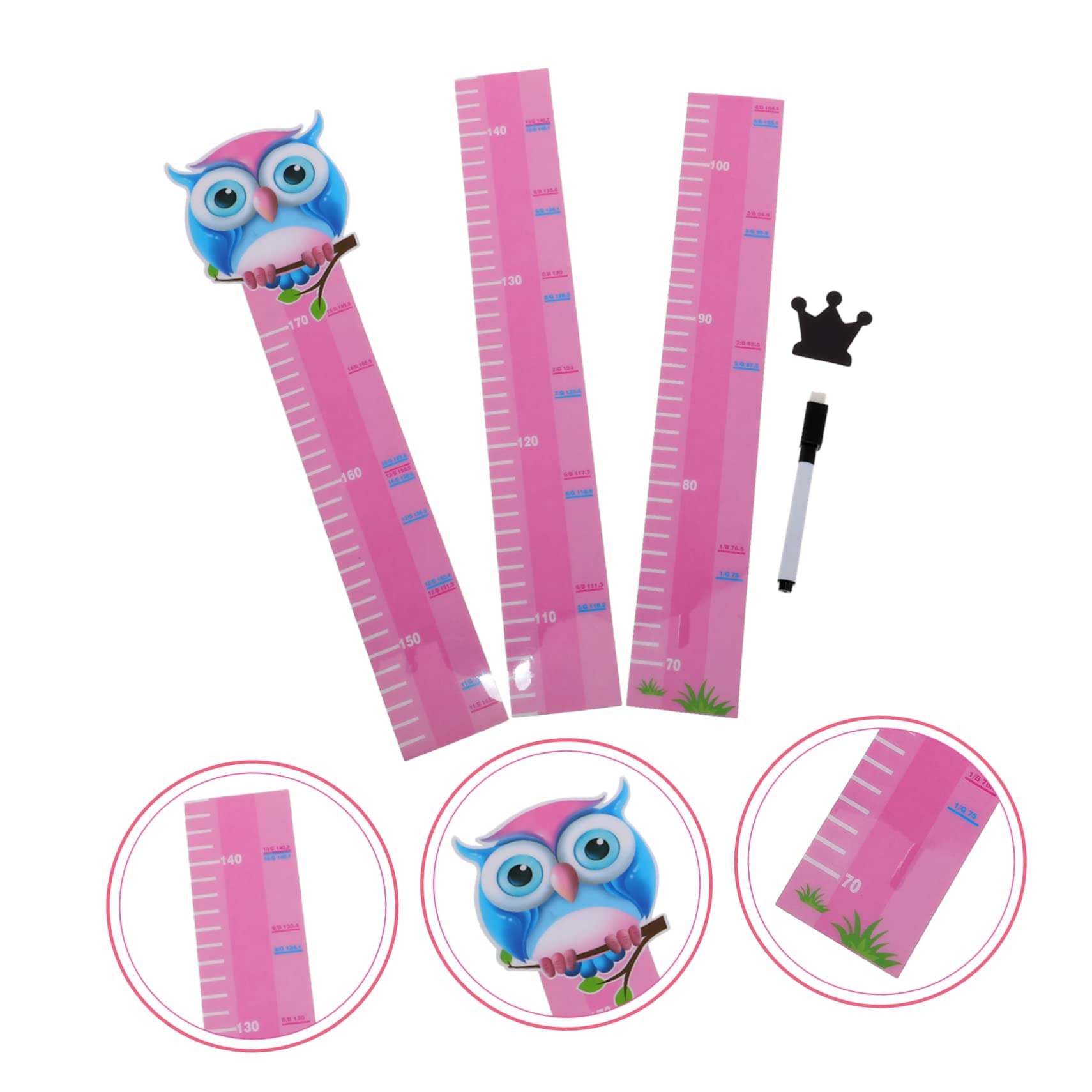 ibasenice Unique Cartoon Animal Design Sticker Height Measuring Ruler for Boys and Girls No Fading Waterproof Easy to Remove Decorative Growth Chart for Nursery Boys and Girls Room Wall Dec