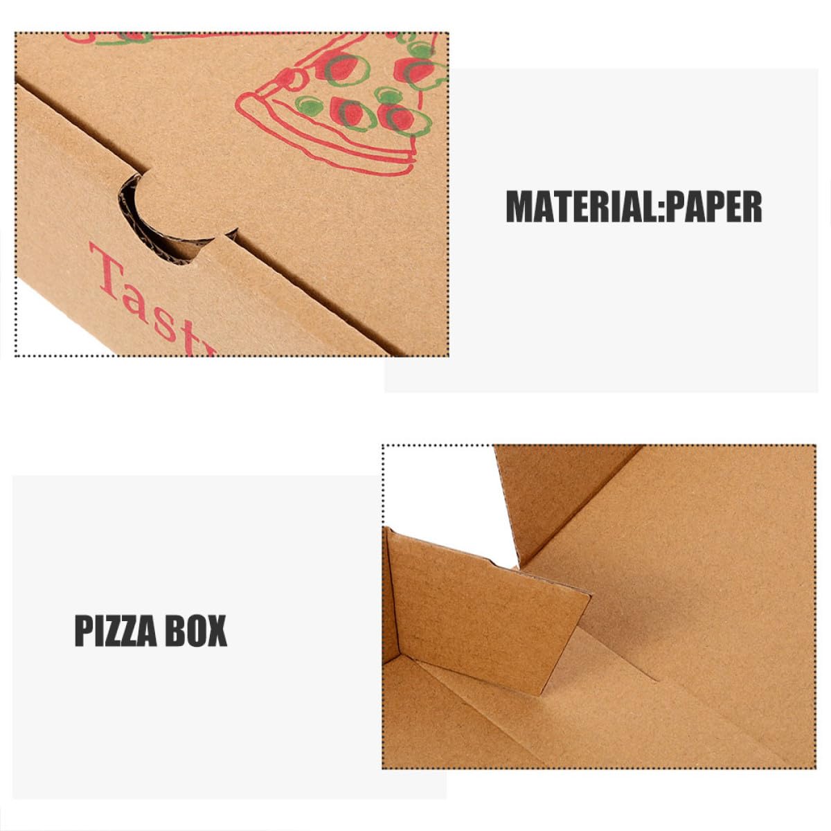 20 Cajas de Cartón Kraft Corrugado para Pizza de 7 Pulgadas Embalaje Reutilizable para Comida para Llevar y Decoración de Eventos