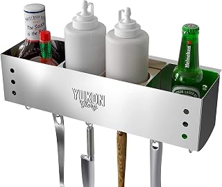 Yukon Glory BBQ Caddy Organizer - Stainless Steel Griddle Caddy for Char-Broil 4-Burner Grills - Clean & Organized Grill Station