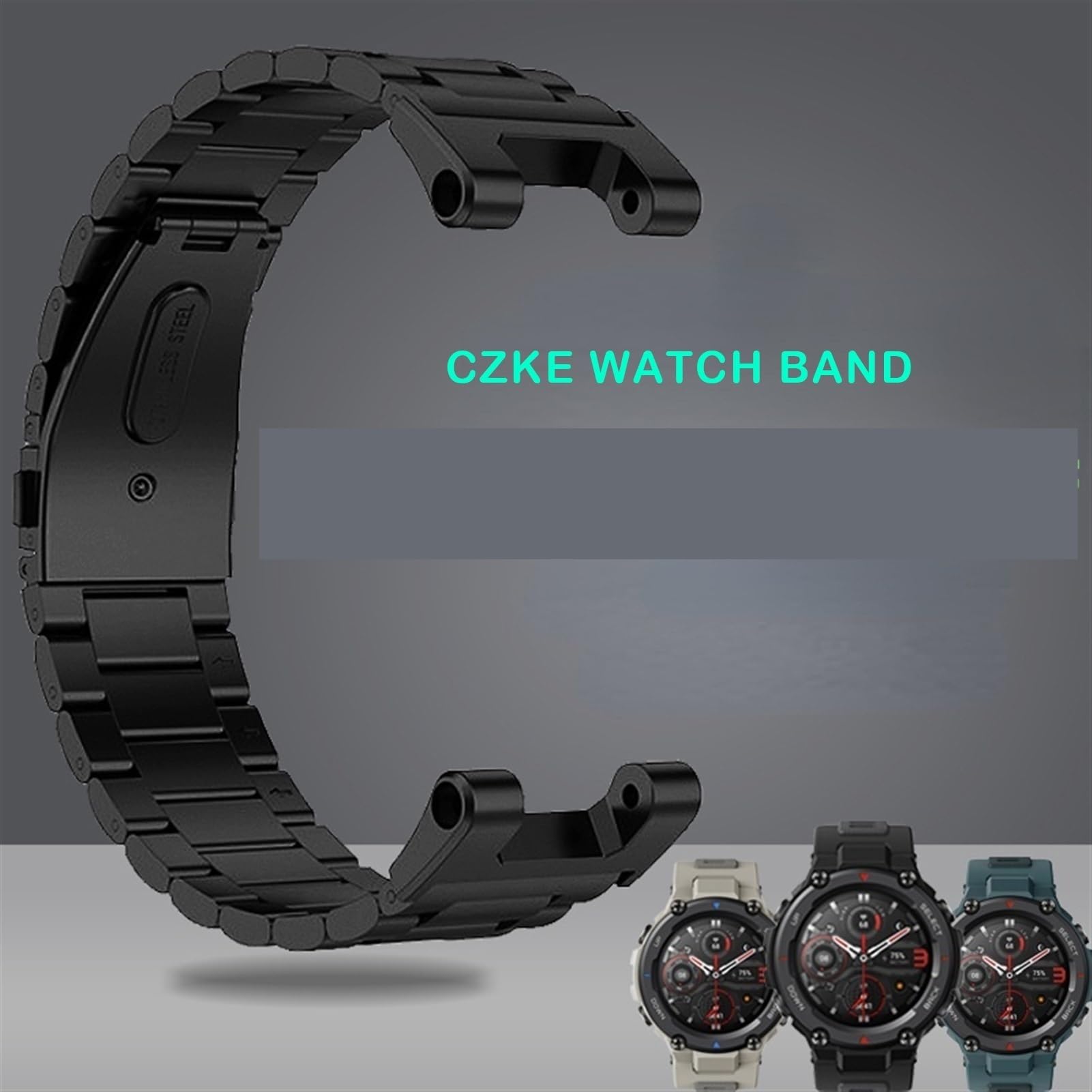 Opaska ze stali nierdzewnej do Amazfit TREX Pro zapasowy pasek pasek do zegarka smartwatch sportowy silikonowy pasek