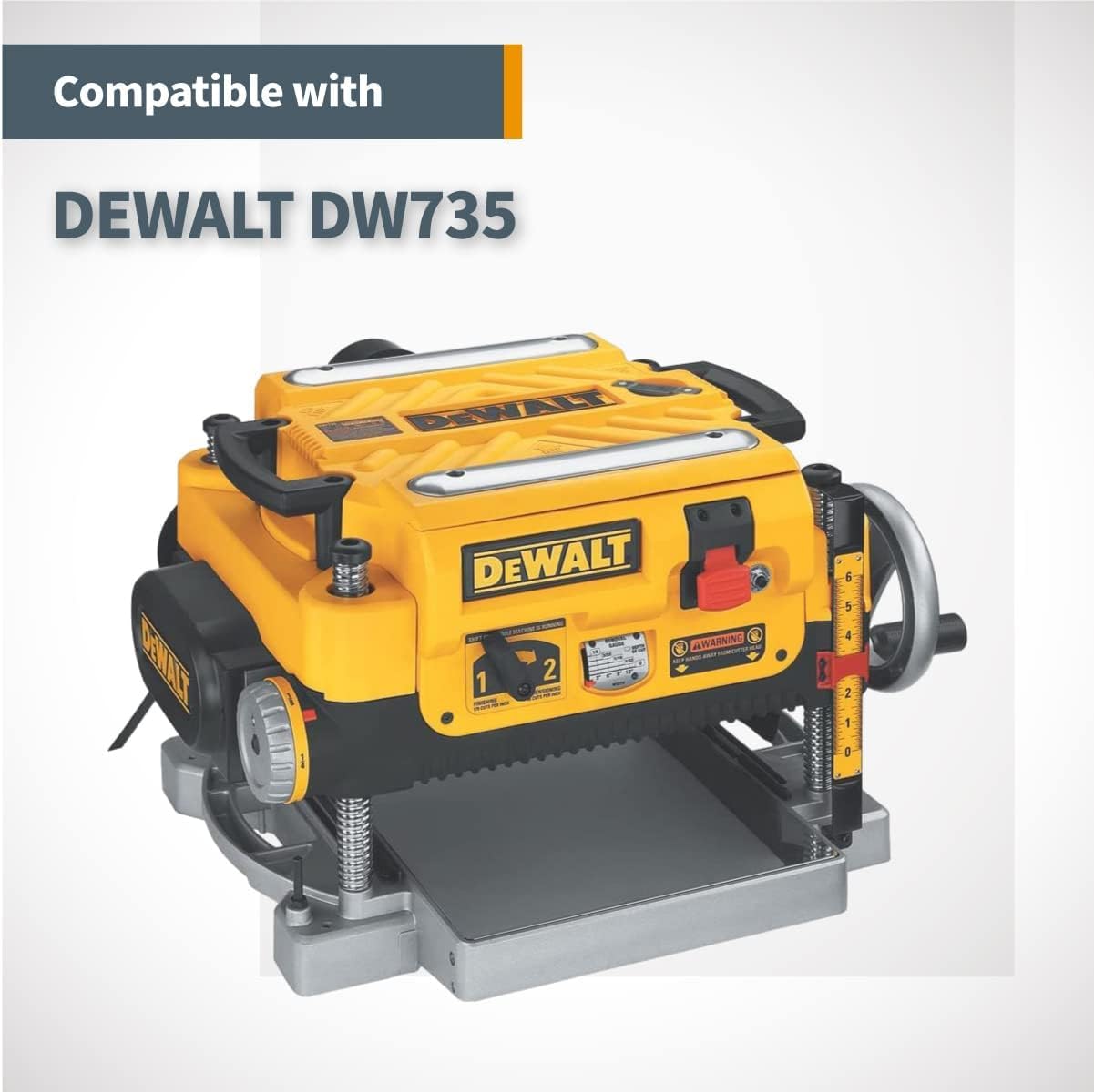 POWERTEC 12800DDV 13" HSS Cuchillas de repuesto para DEWALT DW7352 DW735 - Juego de 6