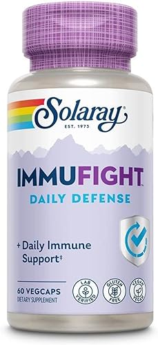 SOLARAY Immufight Daily Defense  Suplemento de apoyo inmunológico con vitaminas C y D, zinc y probióticos  60 unidades, 30 serv.