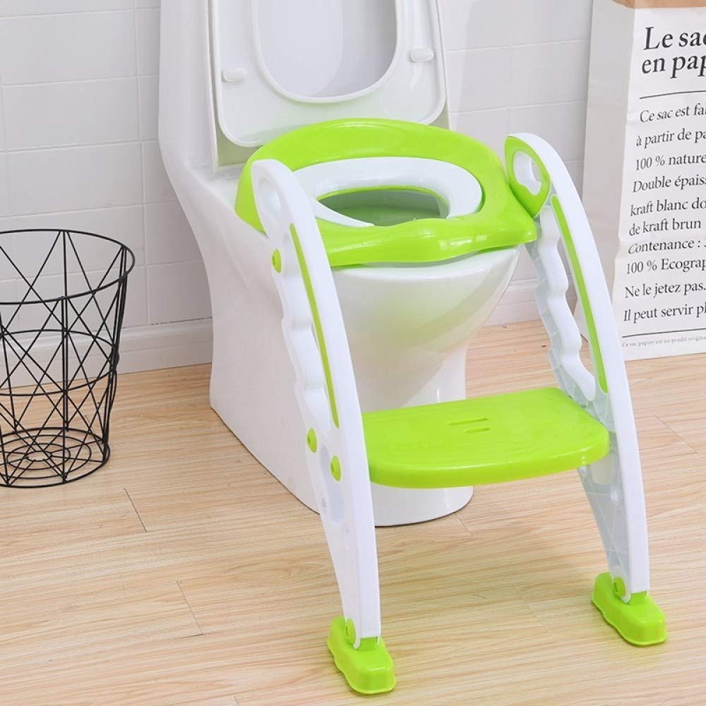 Topfchen Sitz Fir Kinder, Töpfchen-Toilettensitz-Baby-Kleinkind-Kinder-Toiletten-Trainer Mit Trittleiter Für Jungen Und Mädchen,Green