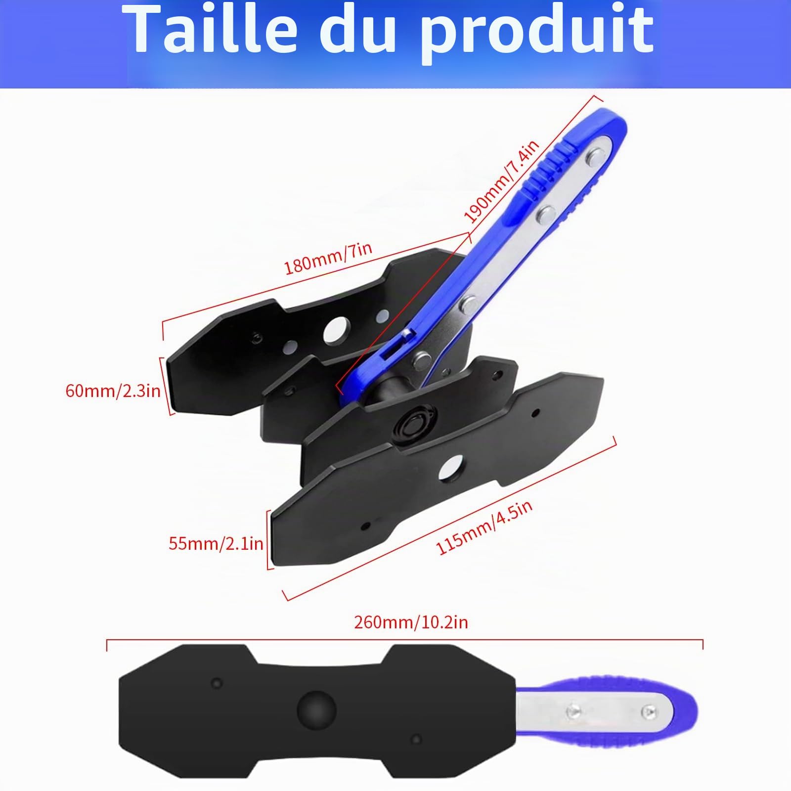Repousseur de frein Repousseur de piston de frein Outil de repositionnement de frein Outil de pince à frein Outil de repositionnement de piston de frein 4 crochets de remplacement de plaquette