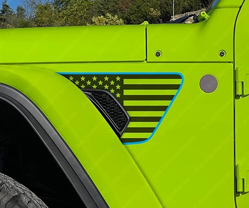 Miniatura 3 de Banderas de ventilación estándar compatibles con Jeep Wrangler Gladiator Rubicon Mojave 392 JL JT 2018-2024 (2 colores negro mate4 azul)