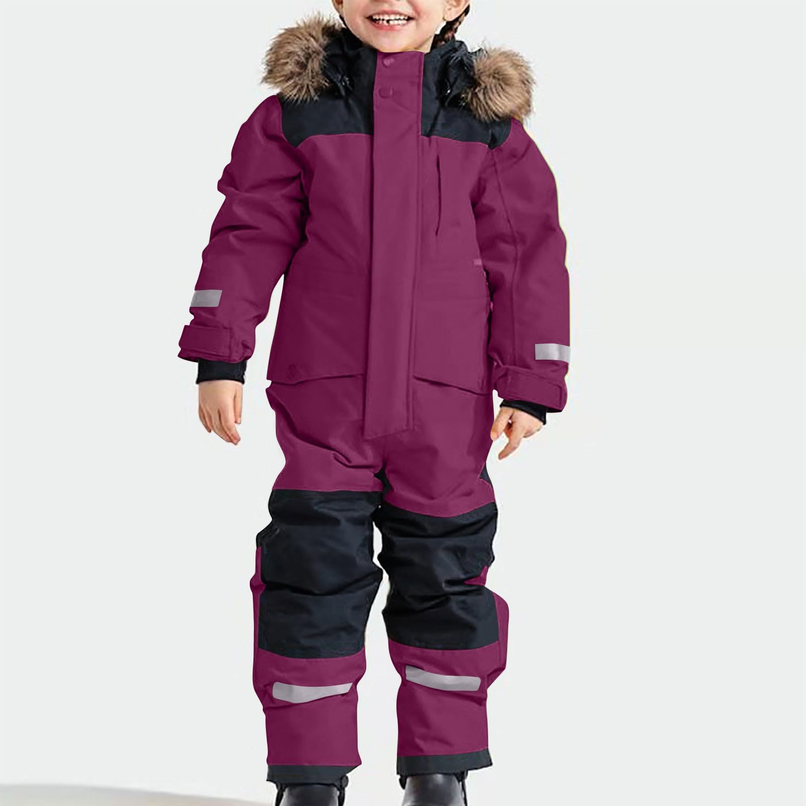 Tuta da Neve per Bambini, Bambine e Ragazzi, Tuta da Neve Intera, Invernale Antivento alla Moda, Tute Sci per Snowboard