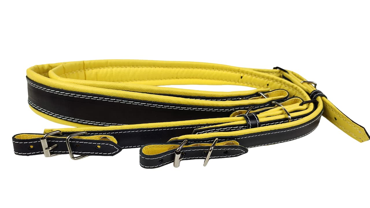 Correas de acordeón cuero 60-120 bajo negro/amarillo, amarillo