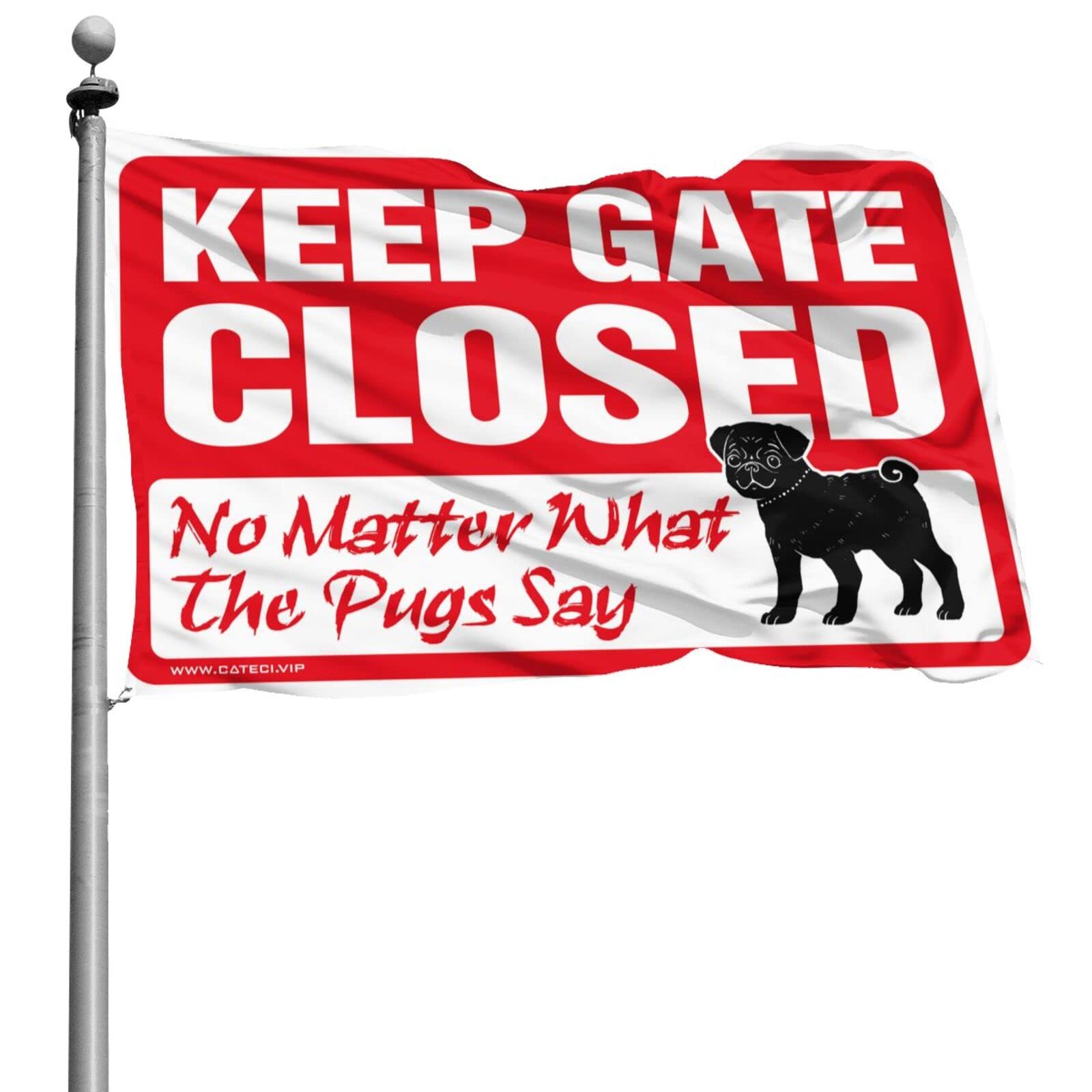 Drapeau carlin Keep Gate Closed pour chambre d'ado 152x244 cm