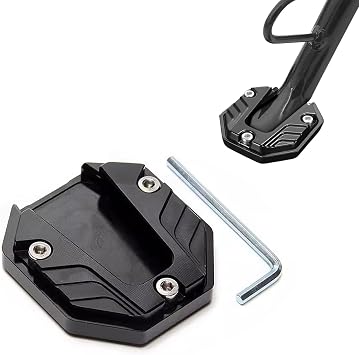 Motorcycle Kickstand Pad Enlarger for Triumph Speed Twin 900 Street Bike, Aluminum Alloy Side Stand Extension, Anodized Anti-Slip Base for Stable Parking,Black