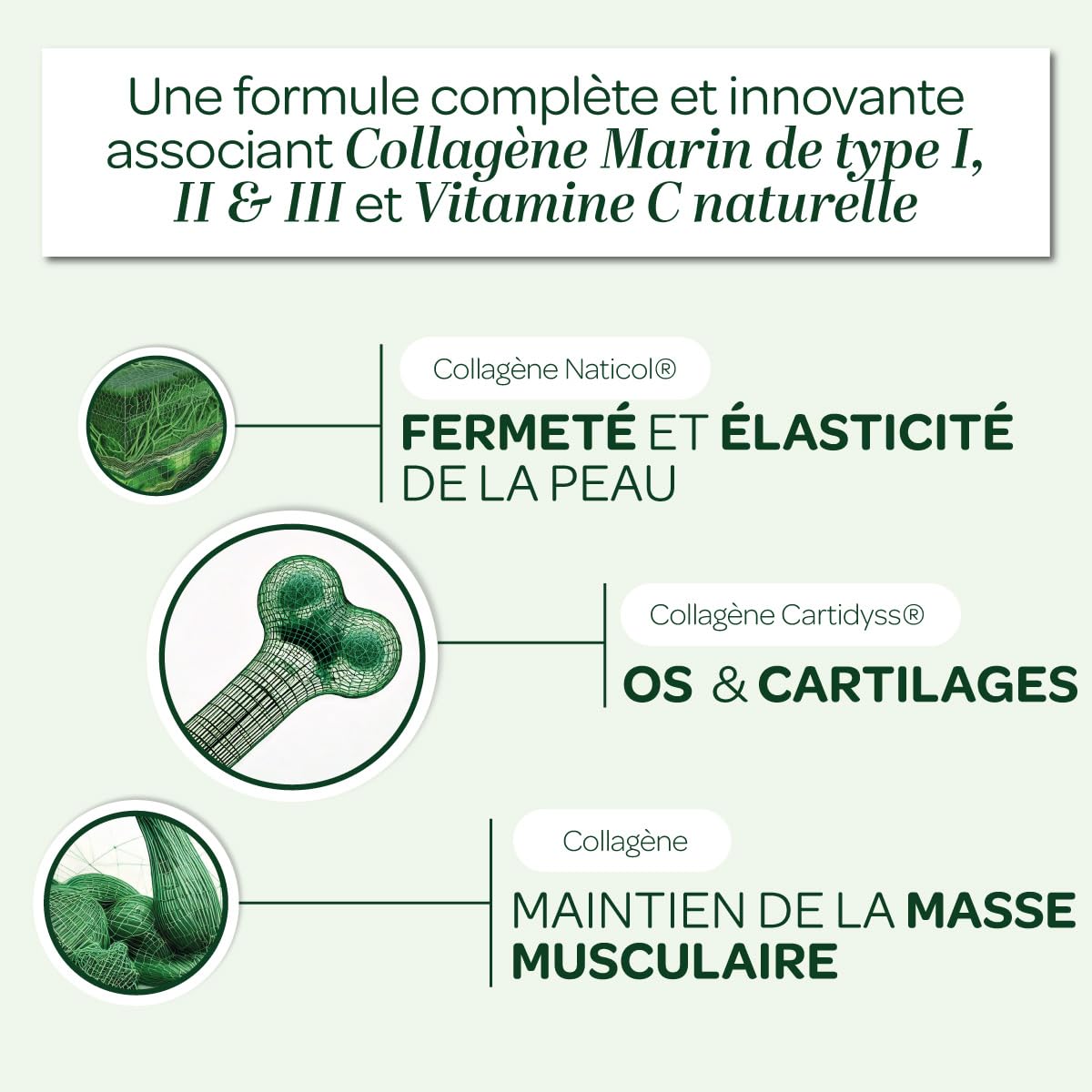 Collagène marin, Vitamine C - Peptides hydrolysés 2000-3000 Da-Poudre | Cure 20 jours - 210g - Association Type 1, 2, 3 - Peau, articulations - Naticol®, Cartidyss®- Fabrication française-Superdiet