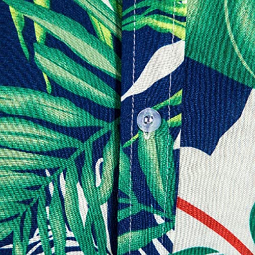 ABOOFAN 1 Peça Curta Praia Elegante Respirável Cool Down Impressão Tropical Preto Festa Camisas De V