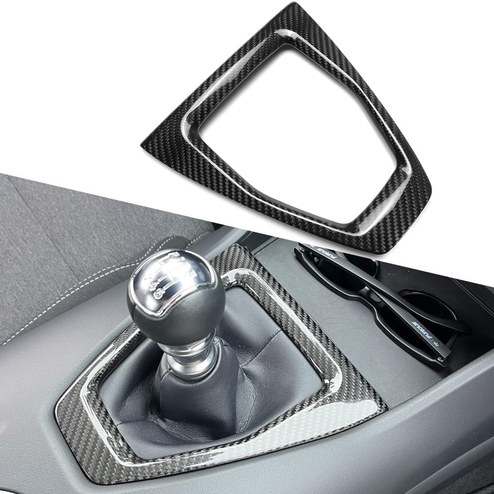 Gear Shift Panel Cover for Mustang GT GT4 S650 Dark Horse R 2024 2025 2026,Genuine Carbon Fiber Center Consoles Dashboard Gear Shift Frame,MT Only