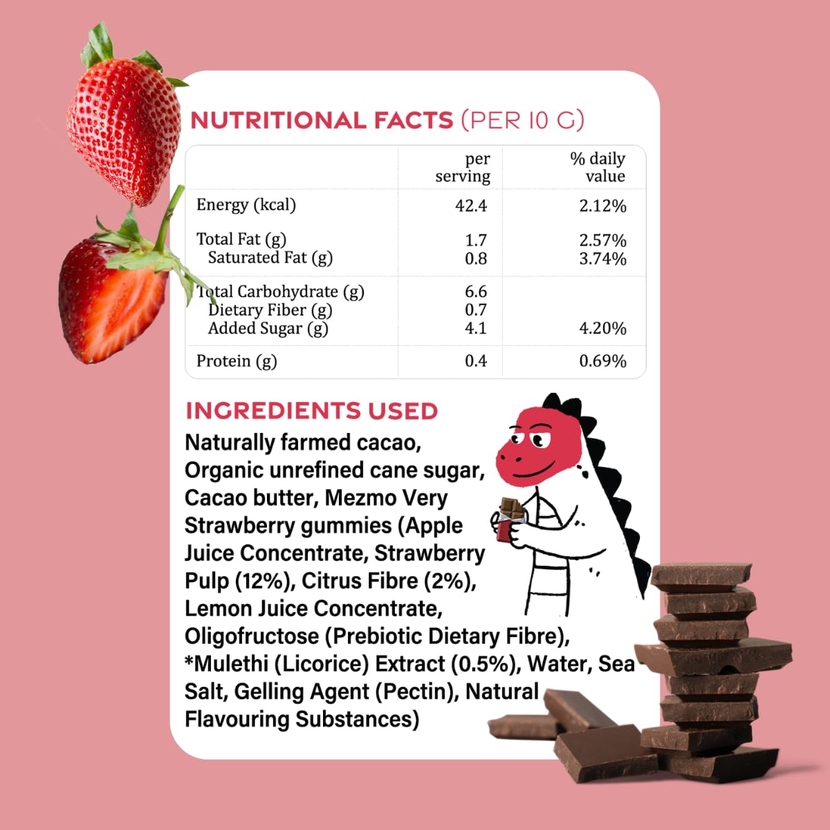 Mezmo x Darkins Strawberry Chocolate Pebbles | Real Strawberry Gummies Coated in Premium Dark Chocolate | Made with Small-Batch Indian Cacao | No Preservatives | 2 Box Pack 2