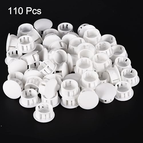 Miniatura 9 de uxcell Tapones de agujero de plástico de 516 pulgadas, 110 piezas de panel de tipo empotrado redondo a presión, tapones de bloqueo para muebles,