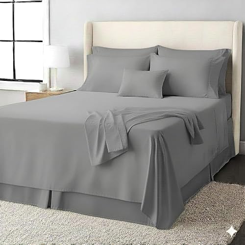 Miniatura 10 de Royal Tradition Juego de sábanas de 4 piezas de mezcla de algodón de 650 hilos, color marfil