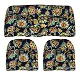 RSH Décor 3 Piece Set Indoor Outdoor - 1 Loveseat & 2 Wicker Tufted U - Shape Chair Cushions -...