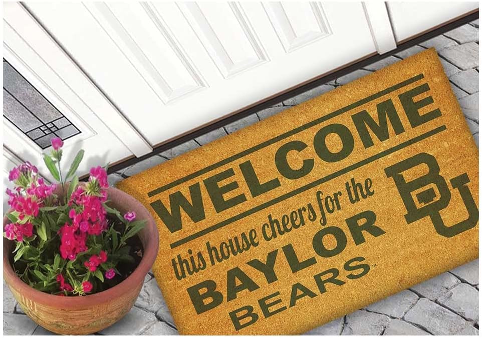 KH Sports Fan Baylor Bears Welcome Coir Doormat, 18x30 Inches, Bears Outdoor Rug; Display Your Team Spirit with This Unique Baylor Bears Doormat