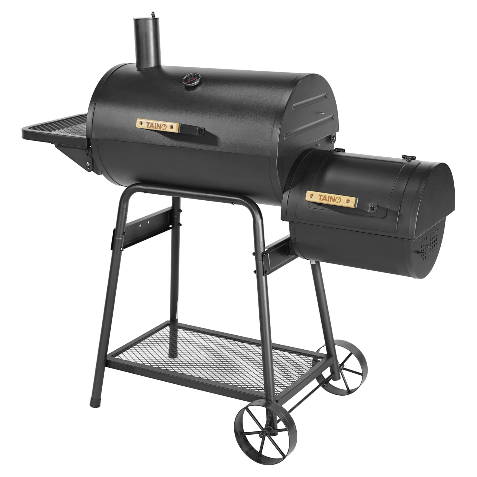 TAINO KAMAYO Smoker Räucherofen Standgrill Holzkohle-Grill Klein BBQ Grillwagen Grillkamin 132x56x118 cm (BxTxH)