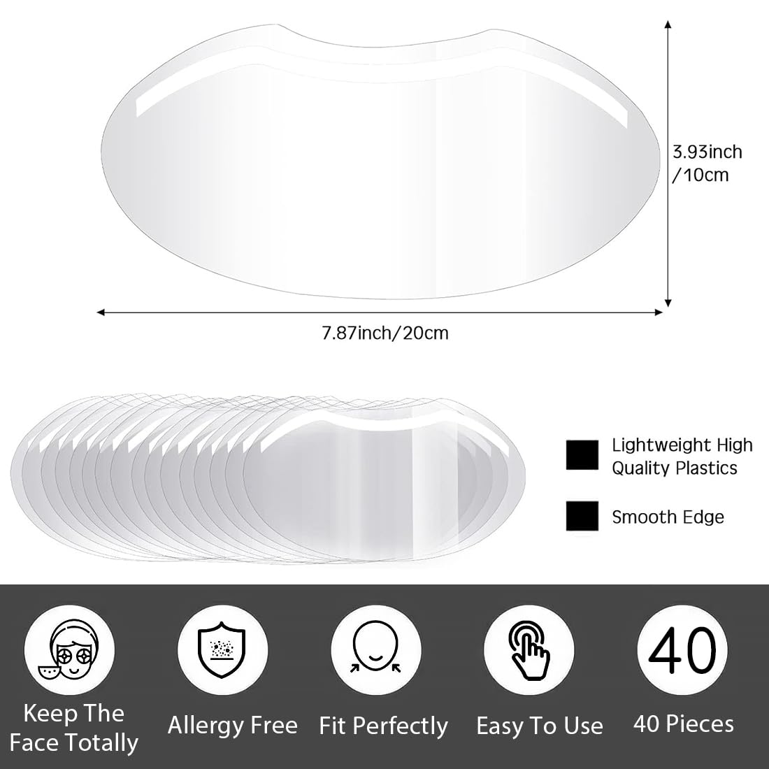 Kalolary 50 PCS Salon Shield, Trasparente Per Gli Occhi Copertura Del