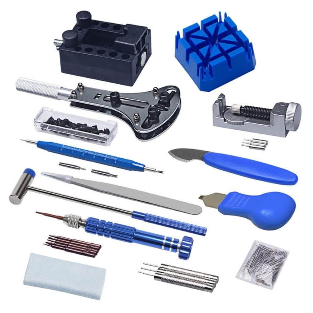 Kit de reparación de Relojes, Herramienta de relojero, Soporte de Caja Trasera de eslabones de Banda, abridor de Pasador de Barra de Resorte, Juego de 185 Piezas para Uso Industrial