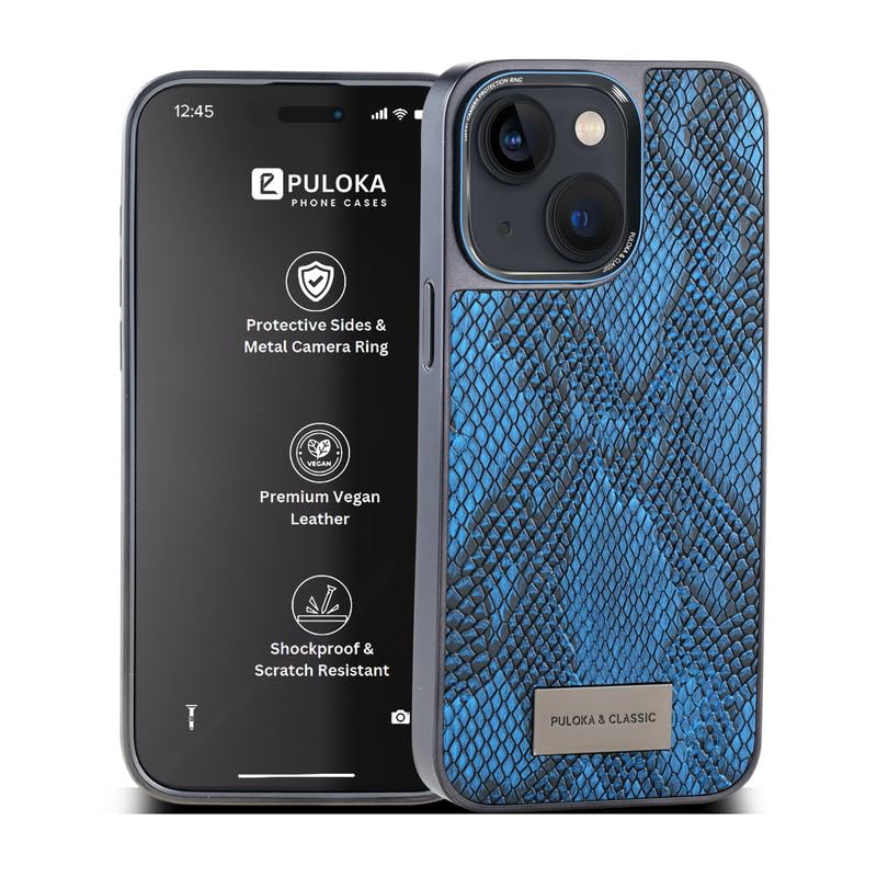 PULOKA Crocodile Texture Phone Case - Compatible with iPhone 14 - Ultra Hybrid Back Cover Luxury Case - Electroplated Sides - Camera Protetection & Raised Edges - Blue (B0D29BJY2G) Amazon Price History, Amazon Price Tracker