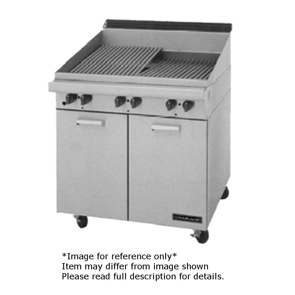 Master Series Heavy Duty Gas Range with 34" Briquette Charbroiler & Modular by Garland – Stainless Steel, Model M34BT