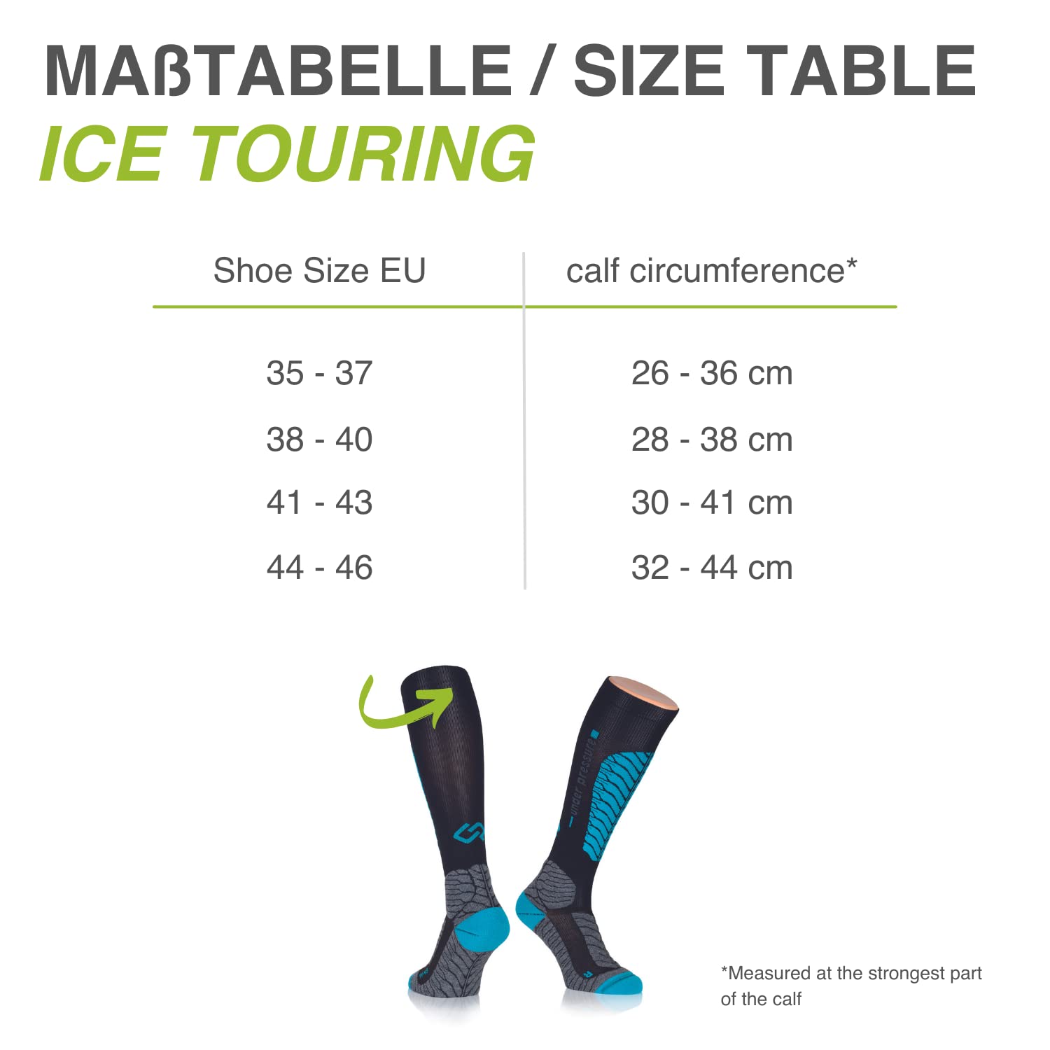 SKI KOMPRESSIONSSTRUMPF 'Under Pressure' Ice Touring 18-21mmHg Made in Germany