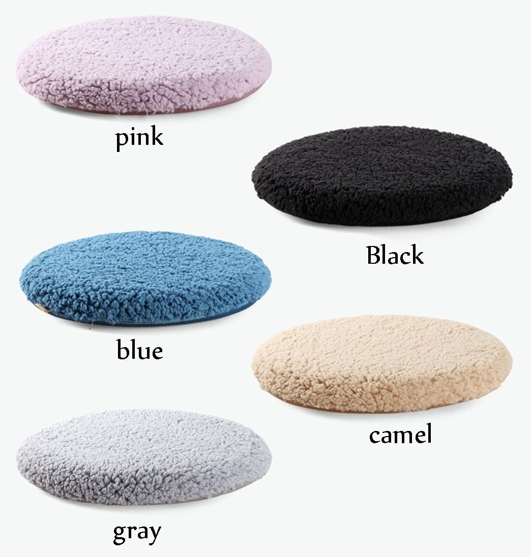 Lot de 2 coussins de chaise ronds en mousse à mémoire de forme doux et épais pour maison, jardin, terrasse, bureau ou voiture – 42 cm couleur camel