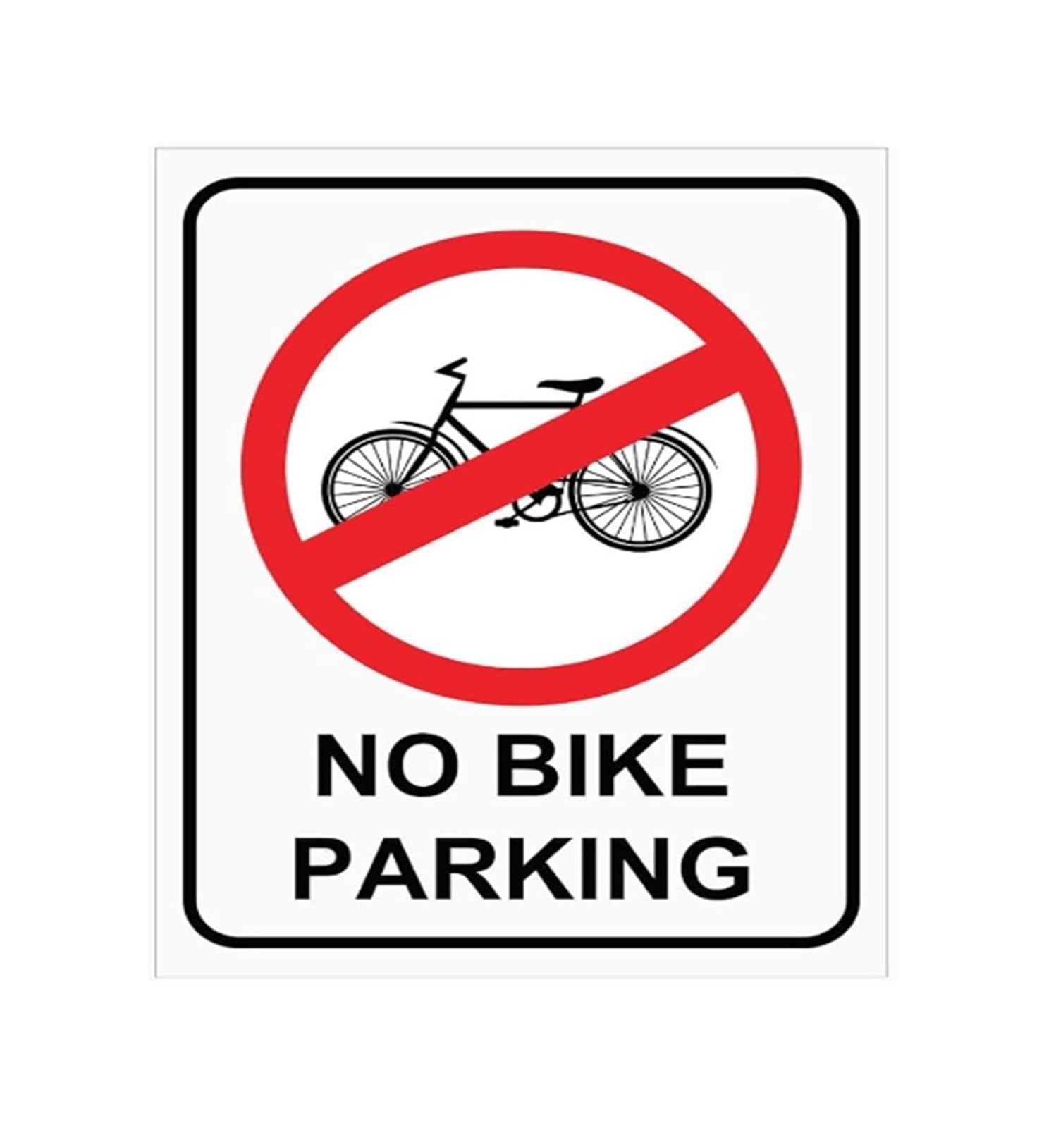 EKFBQBGW Vintage No Bikes Parking Sign Metal Tin Plaque Rustic Garage Wall-Art for Home Office Warehouse Decor 8 X 12 inch