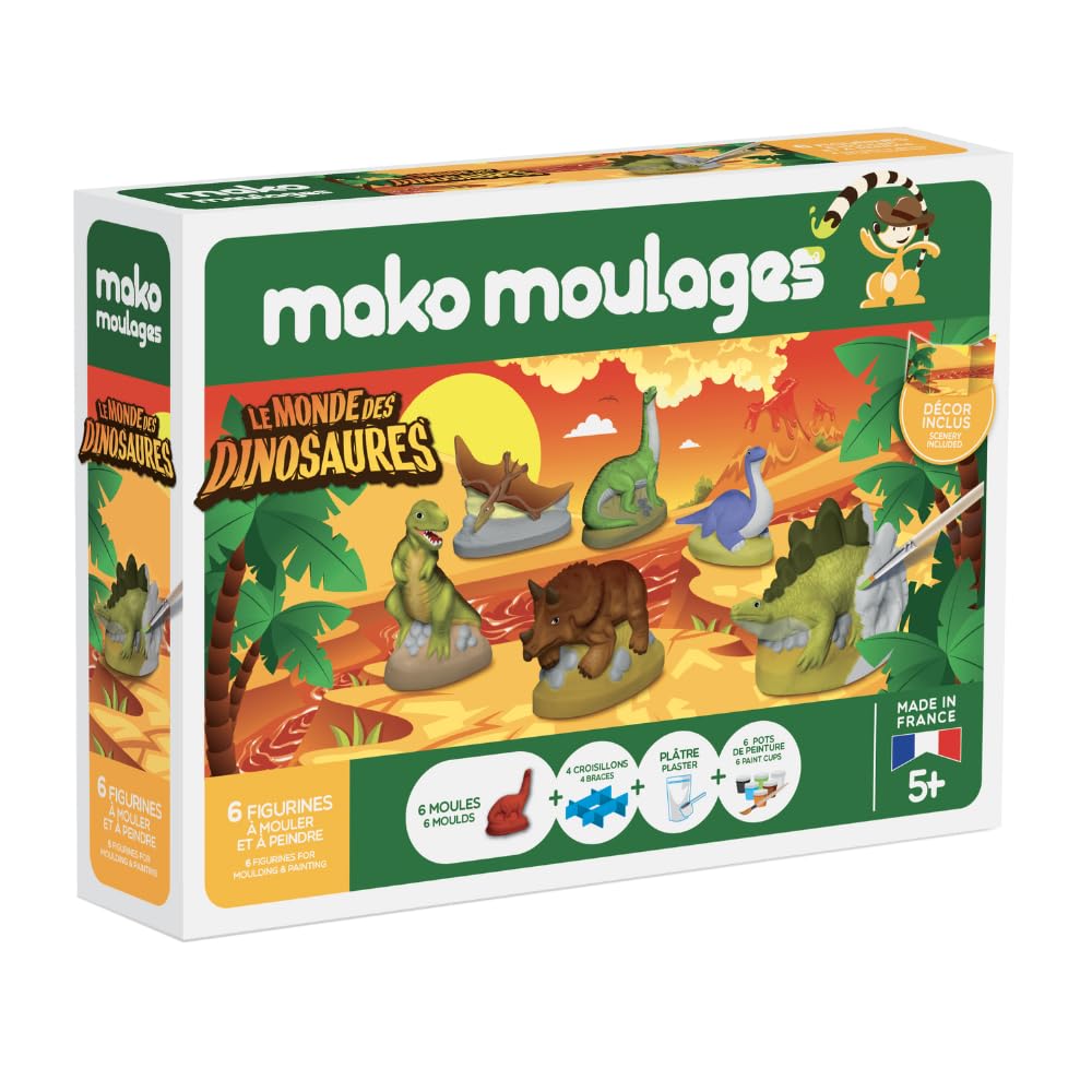 Mako Créations - Kit Creativo Il Tirannosauro (39022) - Modella E Dipingi Il Dinosauro Con Stampo In Lattice - 3