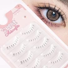 Bottom Lower Under False Eye Lashes LASGOOS 5 Pairs Length 3-7mm Pack Grafted Clear Thin Band Fake Eyelashes Natural Look Reusable Lashes Cute Strip Lash For Wedding Bride Daily Eye Makeup B12