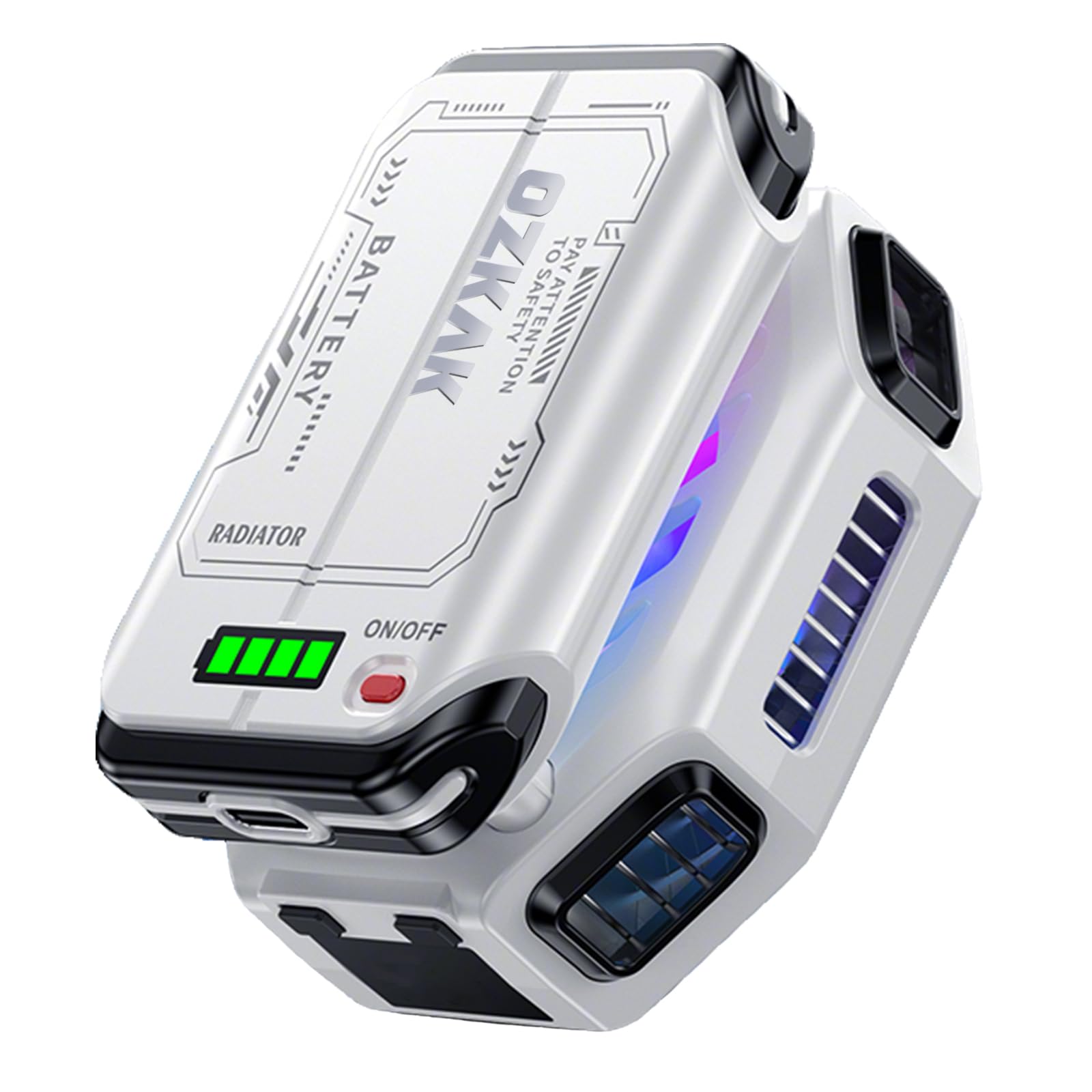 Ventilateur de Refroidissement pour Smartphone Telephone Portable Dissipateur de Chaleur de Semi-conducteurs iOS/Android, Blanc