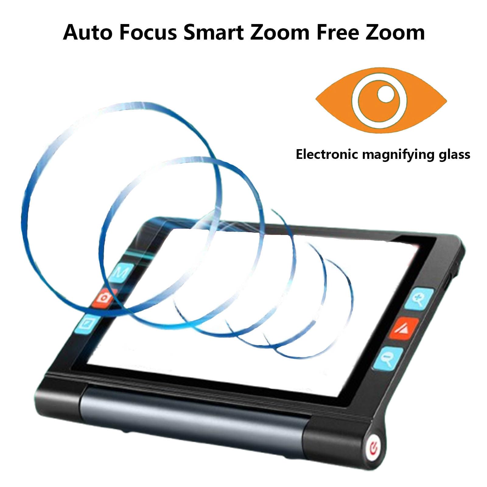 Lupa electrónica de Lectura de 8,0 Pulgadas Lupa electrónica para Baja visión, Zoom de 2X-20X, Enfoque automático y Zoom, Compatible con conexión a PC/TV,Black