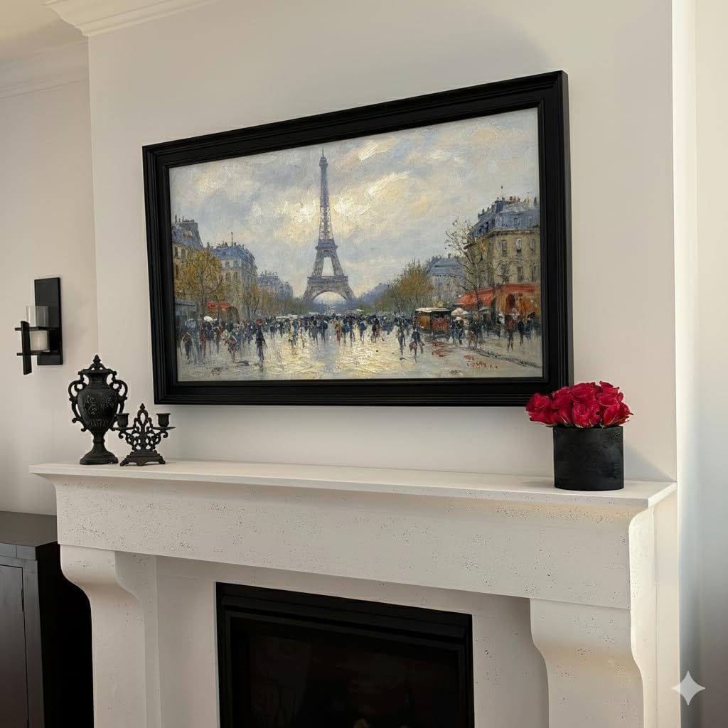 Black TV frame 32" (Linear Noir, 32-LS03) - Compatible ONLY with Samsung The Frame TV and Pro TVs (Fits 2021-2026, LS03A, LS03B,LS03C,LS03D,LS03FA,LS03FW)