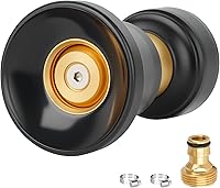 Iniscape Heavy Duty Brass Adjustable High Pressure Hose Nozzle - Garden Watering, Car Wash & Cleaning Spray Nozzle with Connector