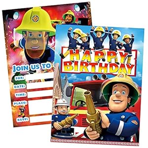 Invitation Pompier , Thème anniversaire le anniversaire d’enfant d’enfant Motif Kit de 30 invitations anniversaire…