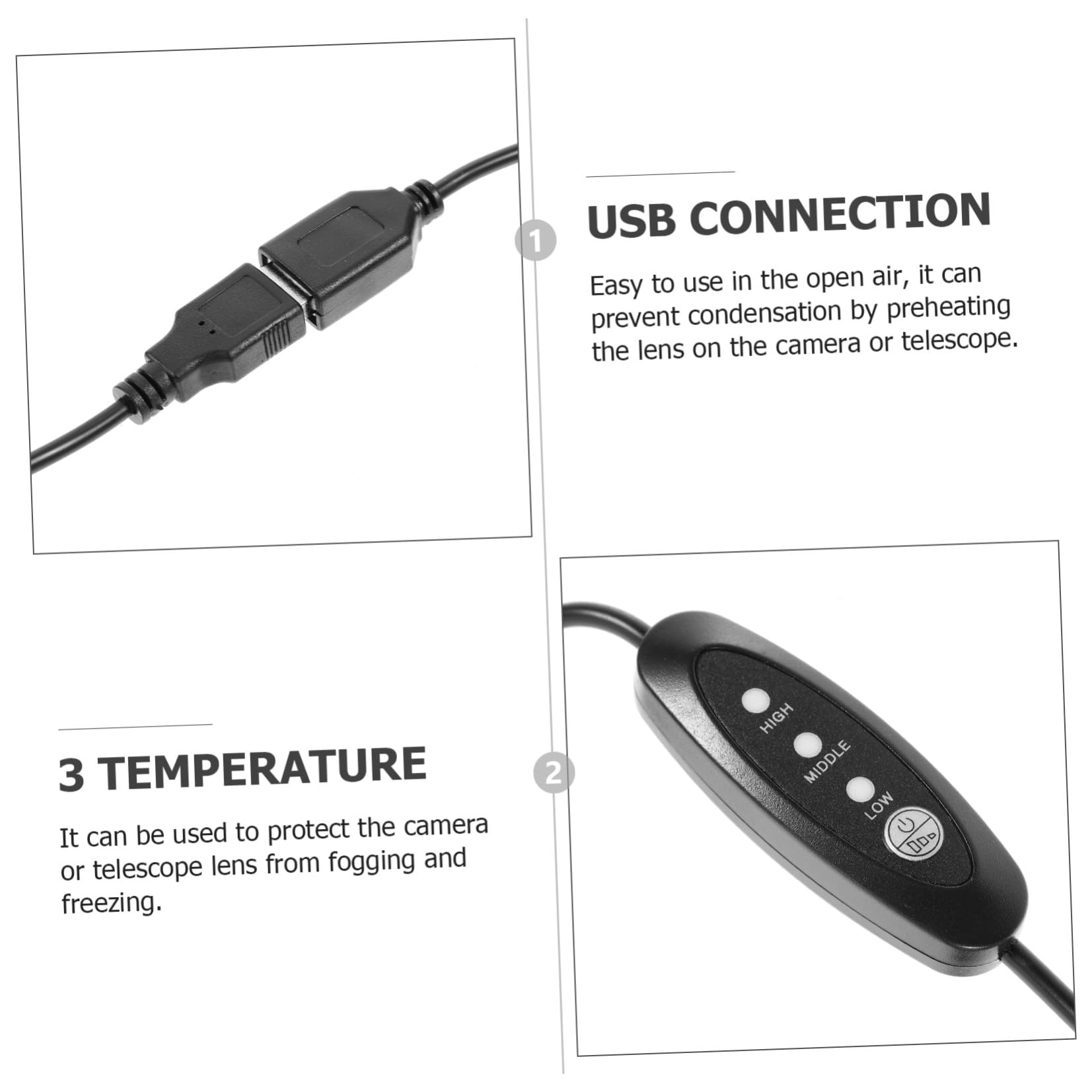 Mobestech Calentador 3 Niveles de Temperatura de de Neopreno de Negro para Protección el Empañamiento para Adecuado para Fotografía en Ambientes Húmedos y Fríos Fotografía en Ambientes Húmedos y Fríos