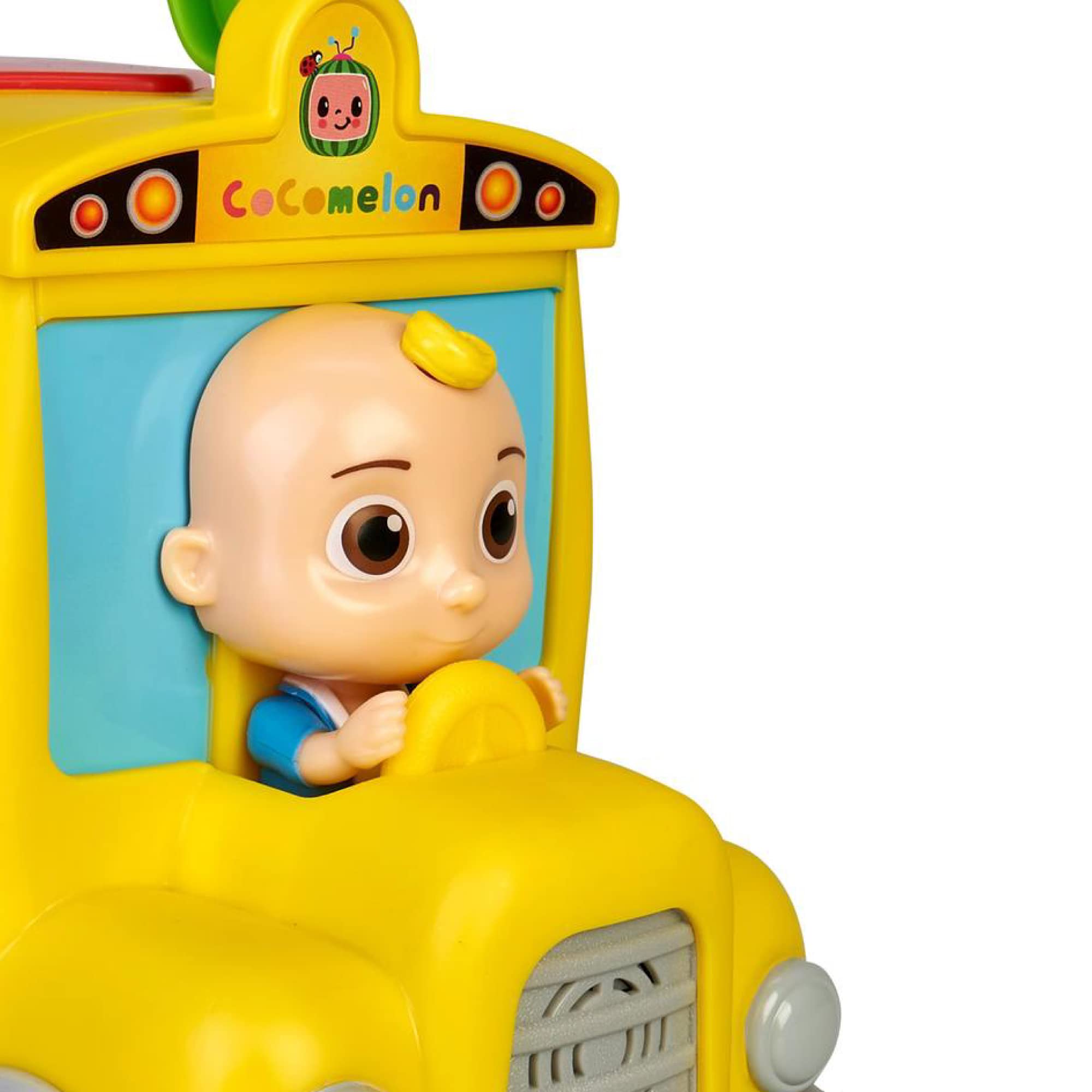 CoComelon - Learning Bus, autobús Amarillo de Juguete con Luces, música y Sonidos para Aprender Las Letras y los números, Set de Juego Infantil de Aprendizaje, para preescolares, Famosa (CCM08102)