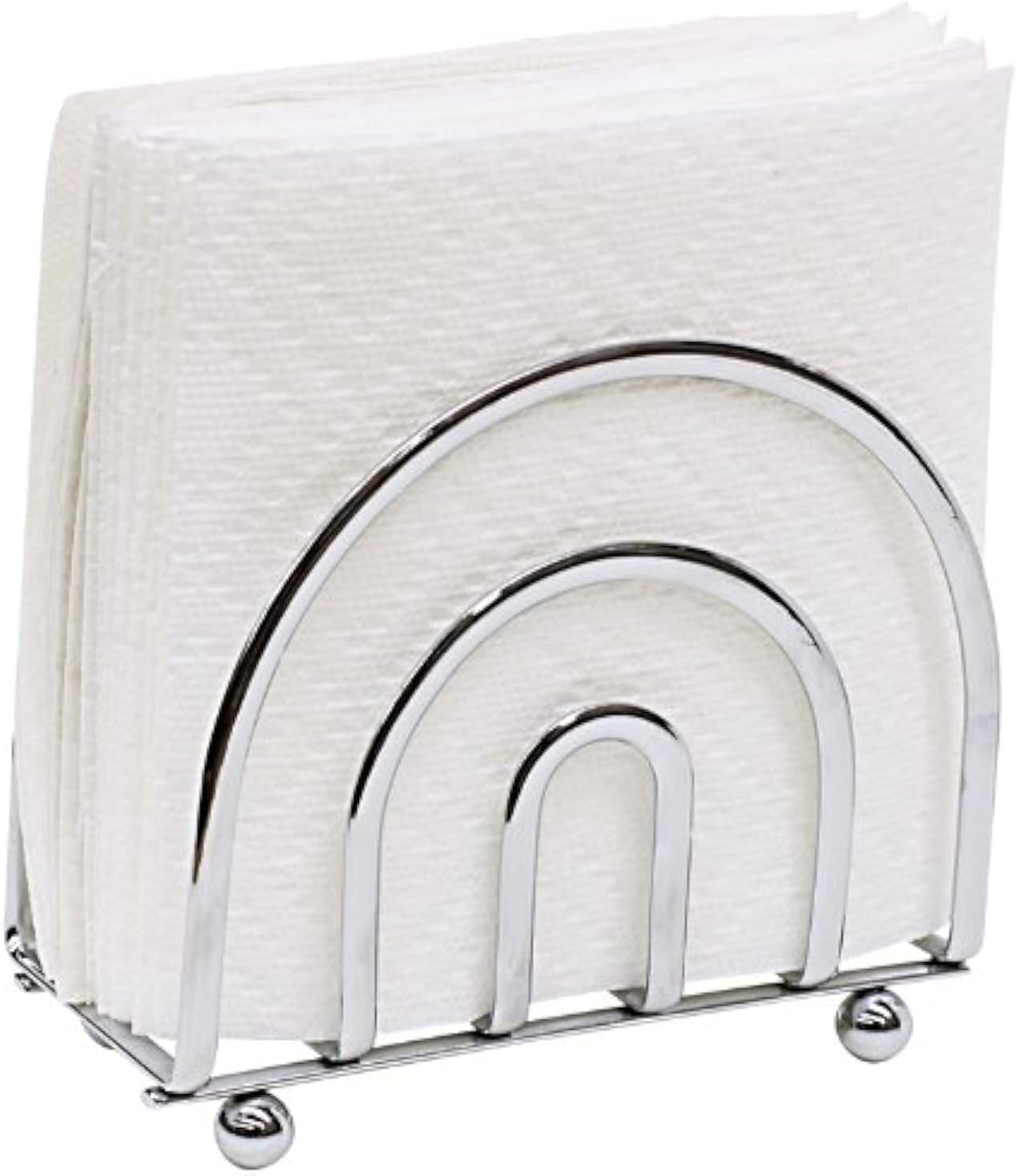 Home Basics Paper Napkin Holder/ Freestanding Tissue Dispenser For Kitchen Countertops, Dining Table, Picnic Table, Indoor & Outdoor Use, Durable Storage and Organization Option (Chrome) : Home & Kitchen