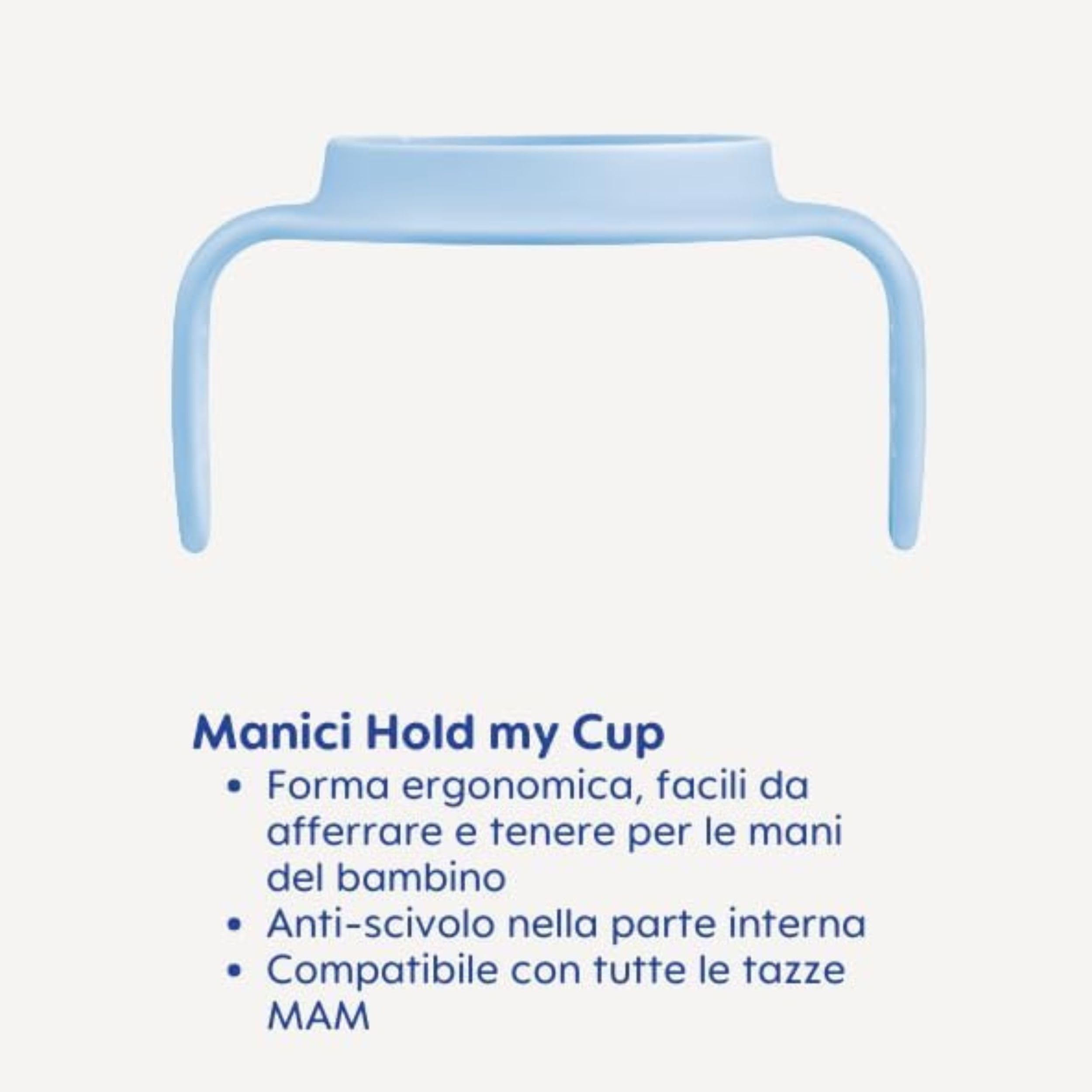 MAM Learn to Drink Cup Tazza bambini 190 ml Biberon neonati 6+ mesi beccuccio anti-goccia valvola flusso libero Azzurro