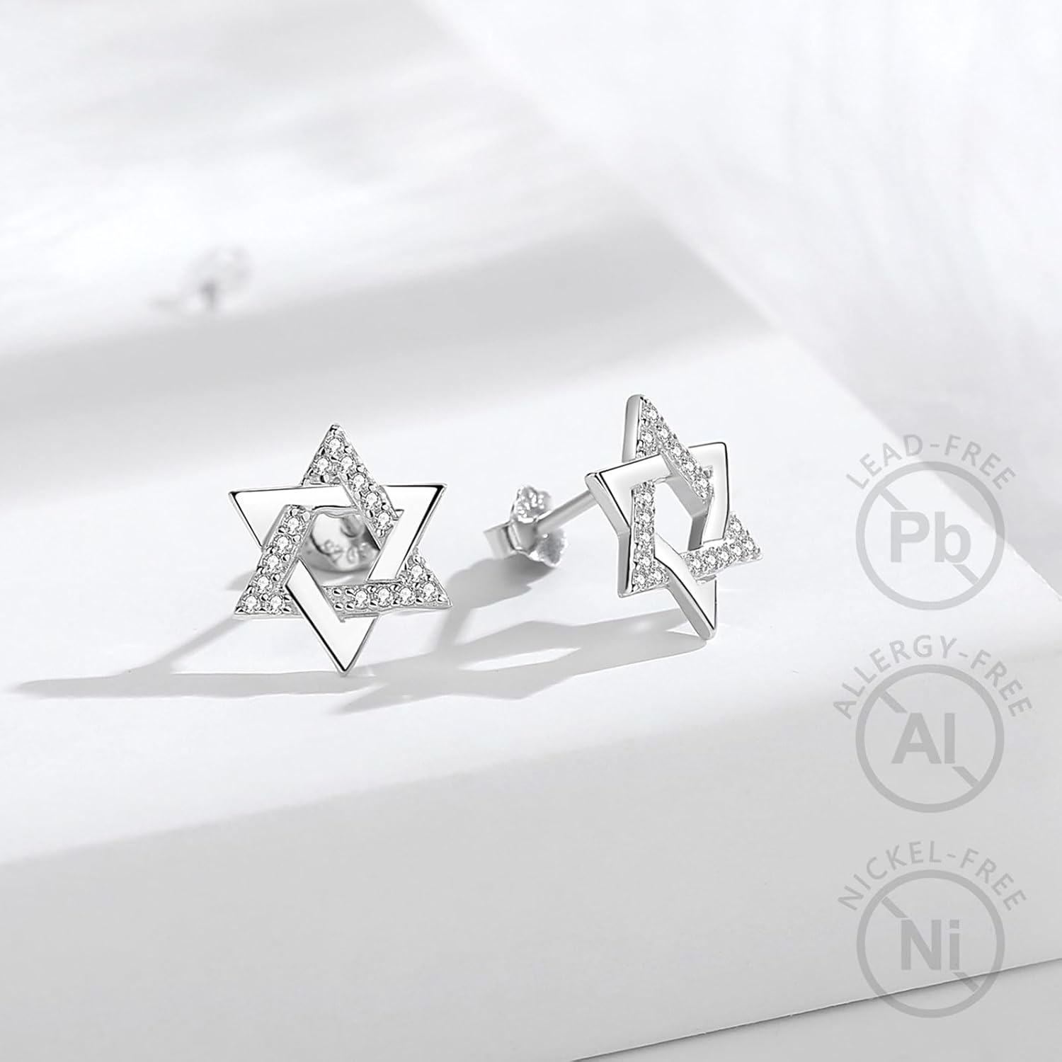 Vito 925 Sterling Silver Star of David Earrings for Women Men, Witckes Knot Stud Earring Black Jewish Star Stud Earrings Hanukkah Flatback Stud Earrings Jewelry Gift for Wife - Image 3