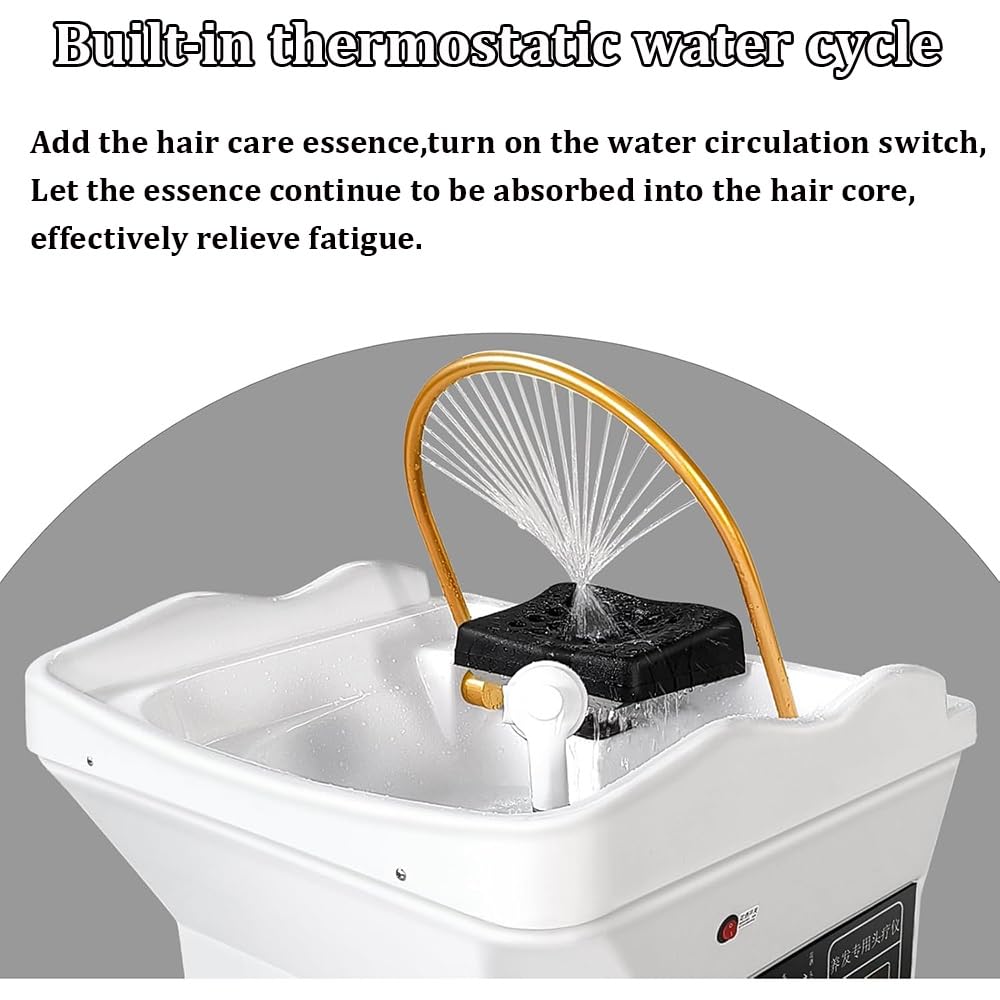 Thermostatisches Shampoo-Becken mit Wasserzirkulation, tragbares 60 l Konstanttemperatur-Kopf, Spa & Haarwaschbecken für Salon