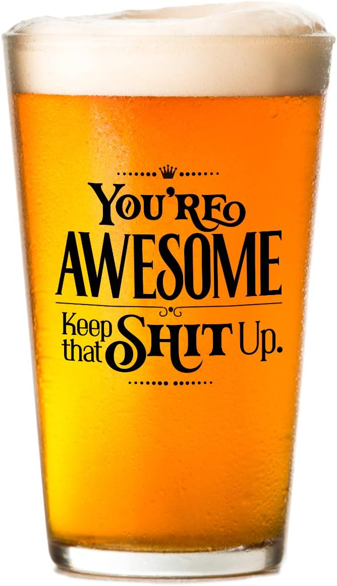 Funny Beer Mugs for Men 16oz Beer Pints Glass Funny