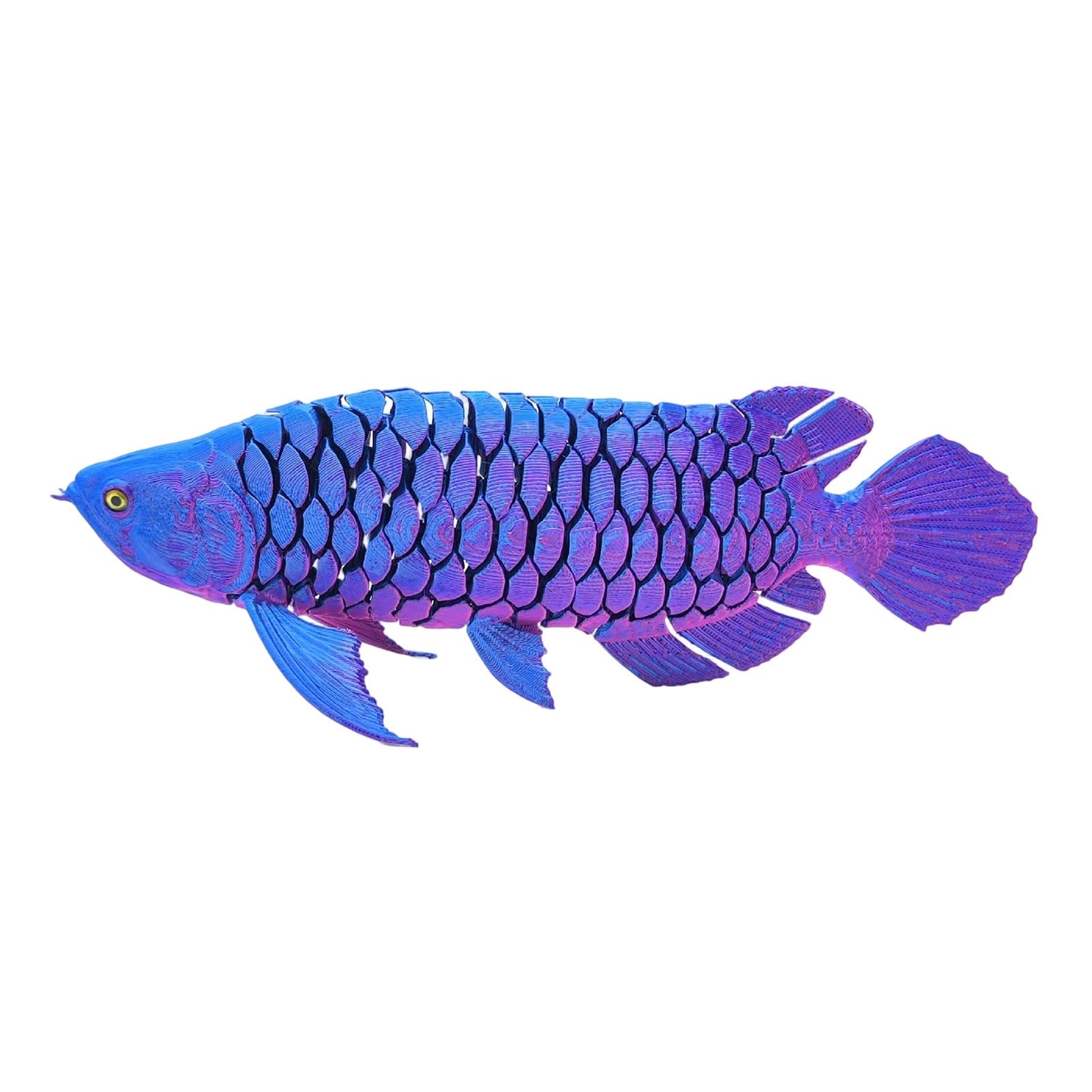 Porceosy 3D Printed Goldfish Figurine with Movable Joints, 23cm Articulated Fish Sculpture, Realistic Animal Ornament for Home Office Desk Decor, Creative Gift for Fish Lovers Red & Blue